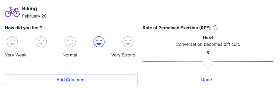 Rate of perceived effort TrainingPeaks